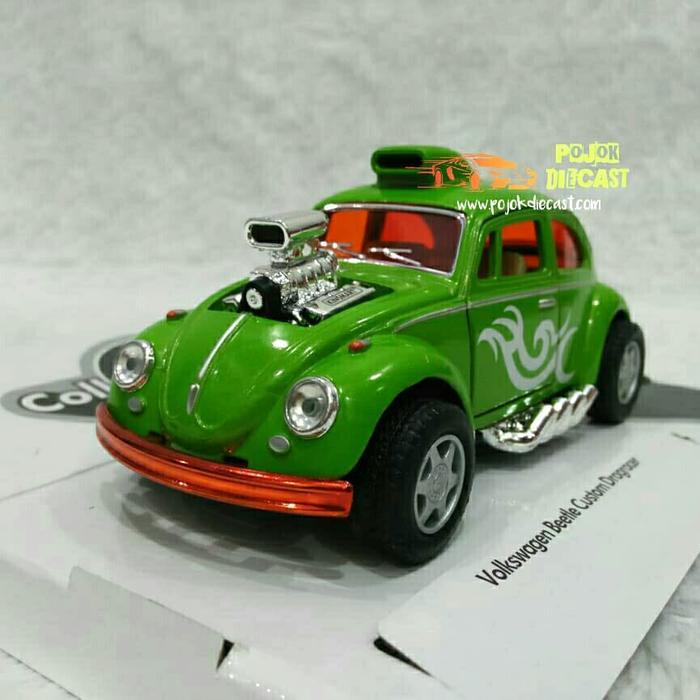 VW BEETLE CUSTOM DRAGRACER (HIJAU) Kinsmart Miniatur Mobil Klasik