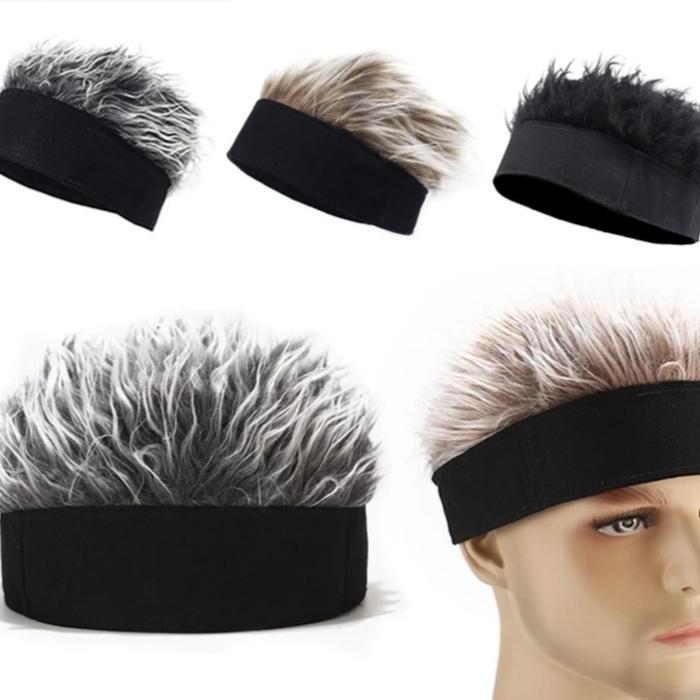 Topi Wig Model Rambut Pendek Pria Wanita Gaya Retro Hip-Hop Topi Wig