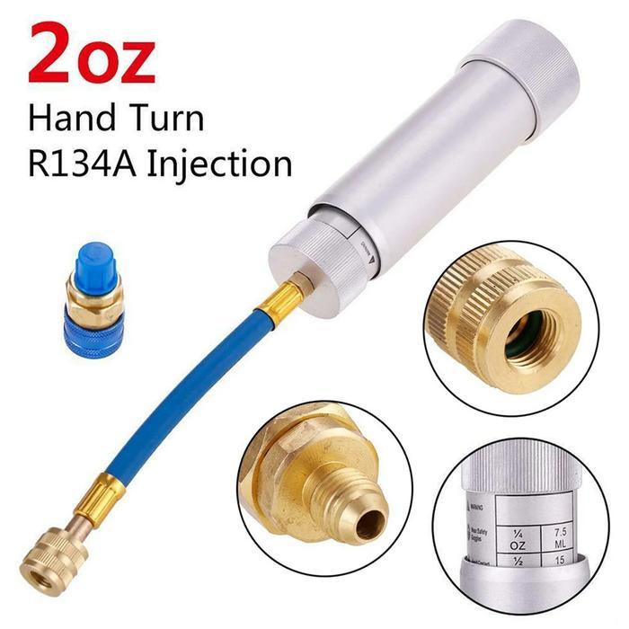 Alat Injeksi Injector Oli Freon Mobil Ac R12 R134A 2 Ons 1/4 Tabung Pengisi Cairan Pendingin Cairan