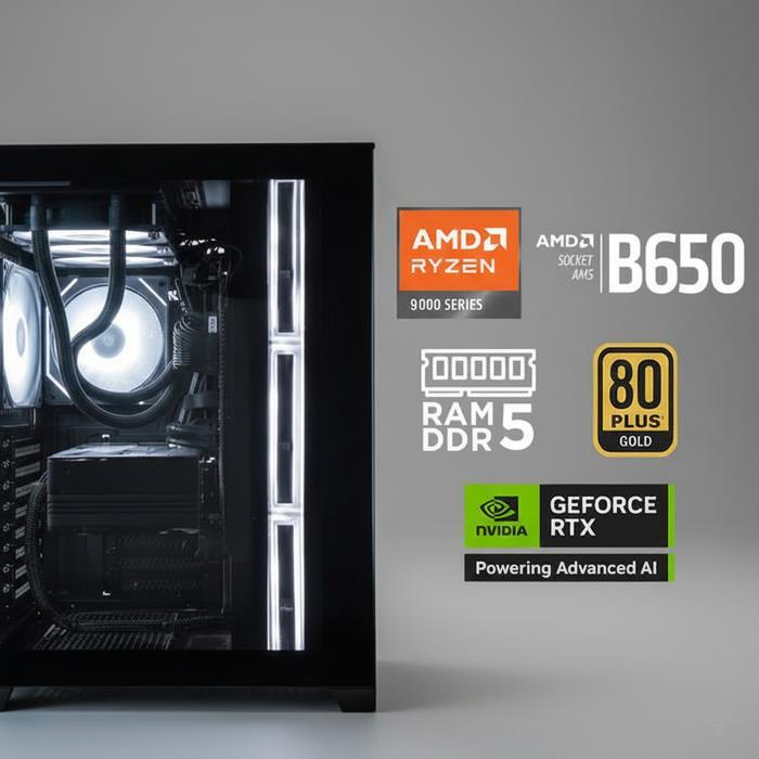 PC RAKITAN RYZEN 7 9700X RTX 5060 TI 16GB/ 32GB 1TB HIGH END RAKITAN PC GAMING