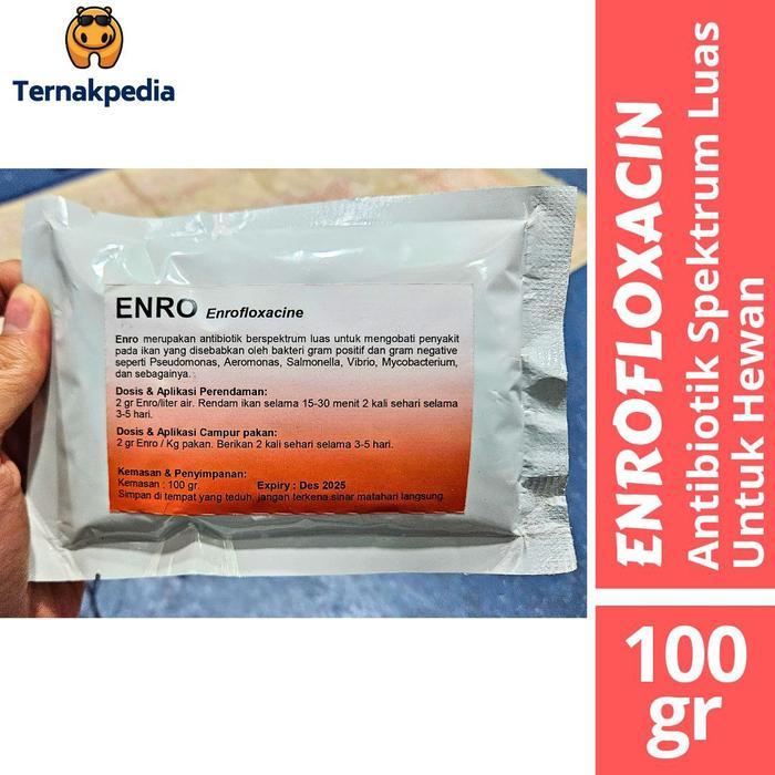TEREMURAHTERLARIS READY SILAHKAN DIORDER ENRO 100 GRAM - ENROFLOXACIN 100 GRAM - OBAT UNTUK IKAN