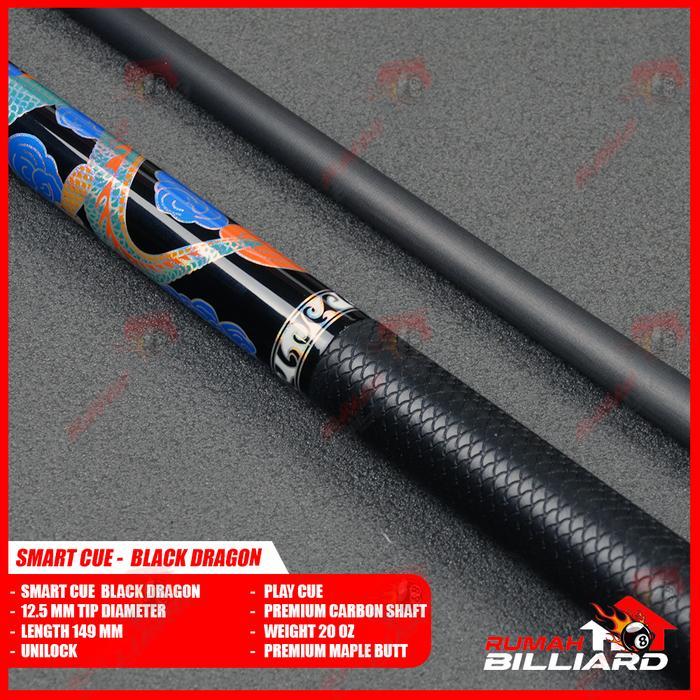 Stick Billiard - Billiard Cue - Smart Cue Black Dragon - Premium Pro Taper Carbon Shaft + Premium