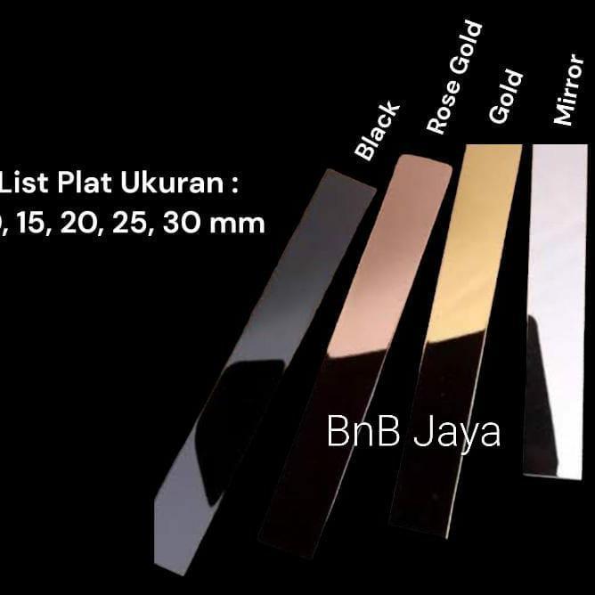 Sale List Plat Strip 20Mm Mirror, Gold, Rose Gold, Black Per Lonjor 3 Meter