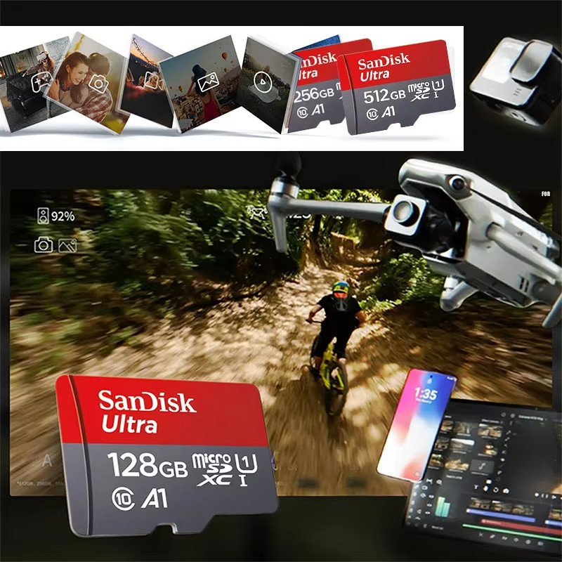 Original Sandisk Memory TF SD MicroCard 512GB 256GB 128GB 64GB 32GB TF micro sd card Class A1-10