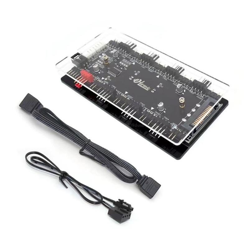 RGB Convertor 12V ADD-RGB to 5V ARGB Transfer Hub Fan Hub Control 4PWM Fan Speed Supports Fan with