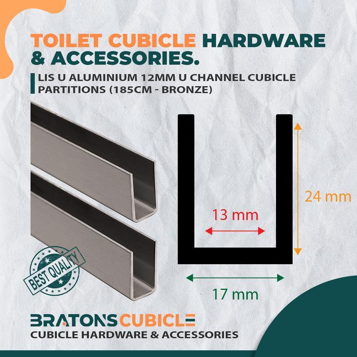 Best Seller Lis U Aluminium List U Channel Cubicle 12Mm (185Cm) - Bronze