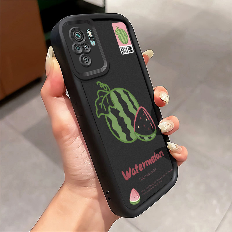 Casing Hp Xiaomi Redmi Note 10 Redmi Note 10s Redmi Note 10 Pro POCO M5s Case Semangka hijau kartun 