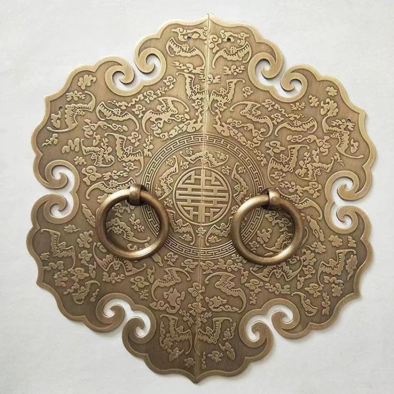 Chinese Antique Thickened Brass Cabinet Handle Furniture Accessories Shoe Cabinet Wardrobe Door