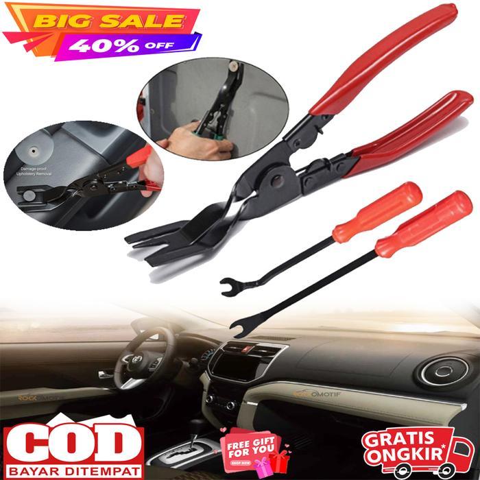SET 3IN1 tang pembuka reflektor lampu headlamp mika klip motor mobil