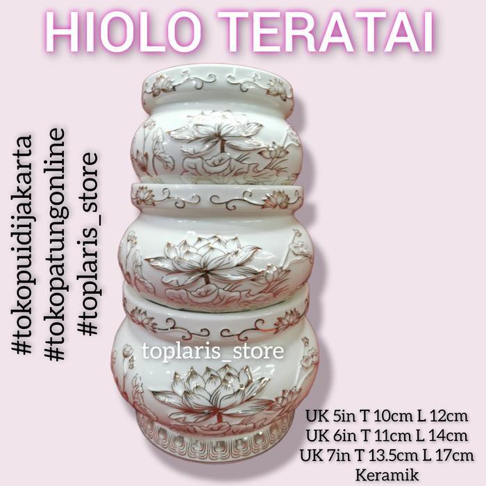 Hiolo Teratai Keramik Putih uk 6in