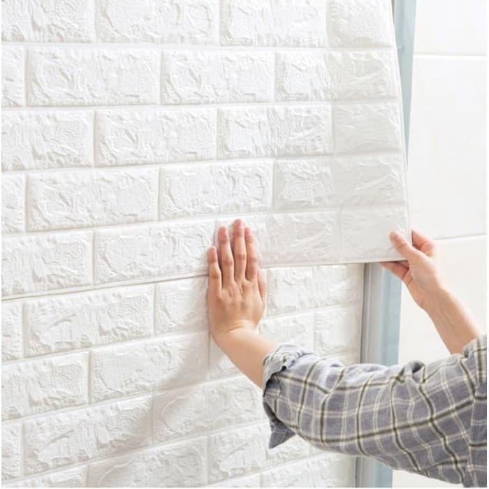 "New" Wallpaper Dinding 3D Wallfoam / Wallpaper Bata putih Foam TEBAL 3&5mm