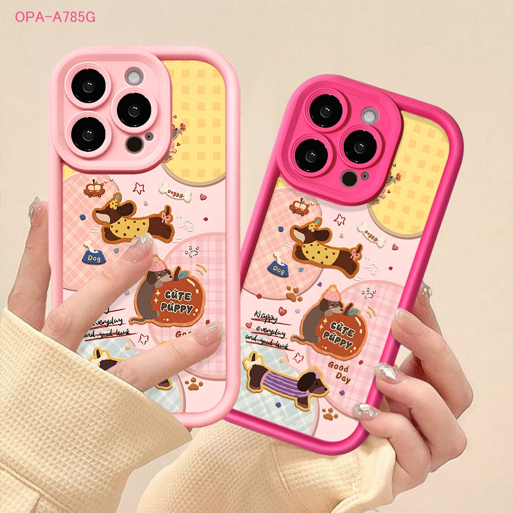 Rose Pink Full Coverage For OPPO A58 A55 A74 A53 A33 A57S A77 5G 4G Casing Hp Softcase Kesing Case S