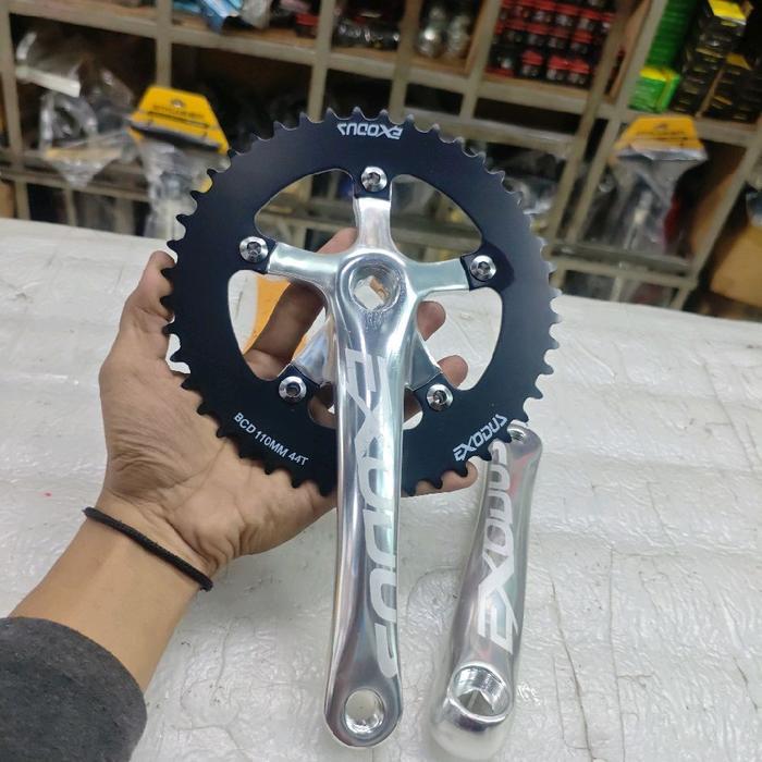 Crank Single Speed 44T EXODUS BCD 110 5 Baut Arm 170mm Fixie MTB Federal Lipat BB Kotak Alloy Arm