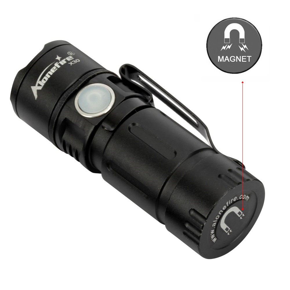 Alonefire X30 Rechargeable Mini Led Flashlight 16340 battery Usb Powered Flash Light Pocket Torch La