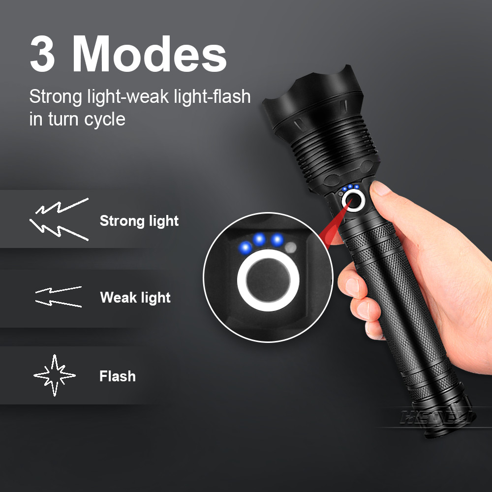 3900lumens XHP70.2 Most Powerful LED Flashlight 18650 26650 USB LED Camp Torch XHP70 XHP50 Lantern F