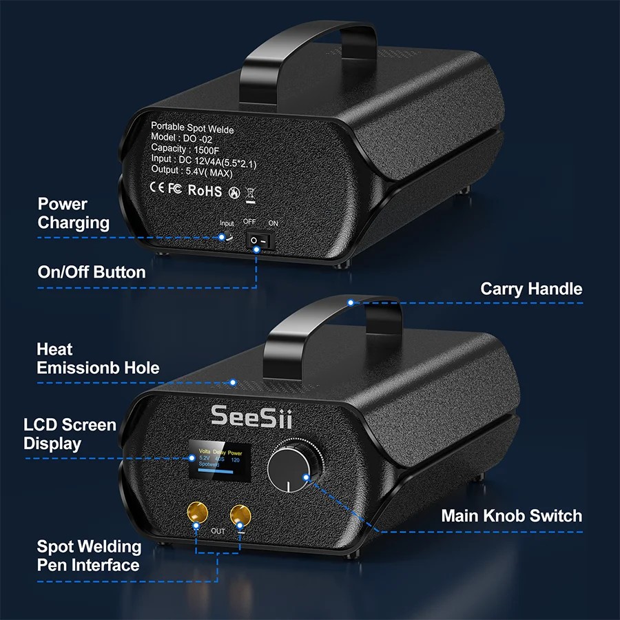 Portable Spot Welder 3000F 120 Gears Farad Capacitor Battery Spot Welder Adjustable Capacitor Energy