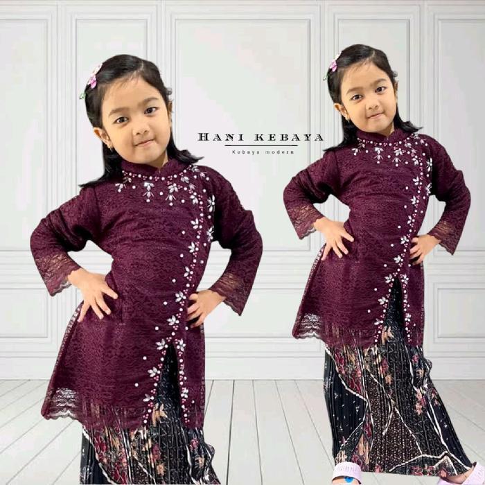 Kebaya Janggan Anak Set Rok Prisket Batik Kebaya Anak Perempuan Usia 3 - 12 Tahun Kebaya Wisuda