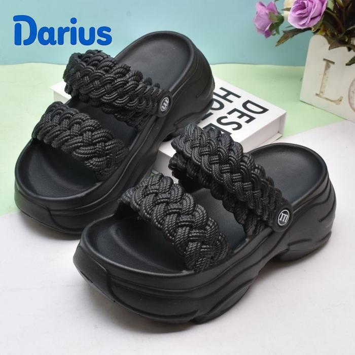 SALE Darius selop korean style 2025 sandal hak tinggi baru Shoes Sandal Wanita Sendal Karet Cewek