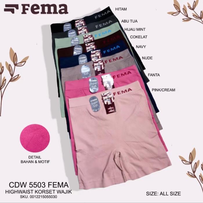 Legging Fema Korset 3Pcs CD Celana Dalam Wanita boxer Fema 5501 5502 Dewasa