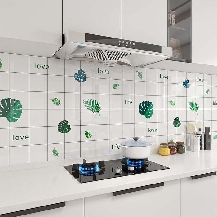 Wallpaper Anti Air dan Minyak dengan Perekat Tempelan Stiker Dinding Dapur 60cm x 3m Lantai