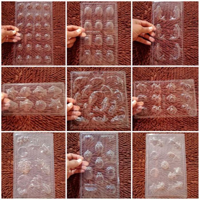 Cetakan Coklat Puding Mika Pagar Karakter Mawar Kerang Coklat Bar Ikan Aneka Buah Dinosaurus