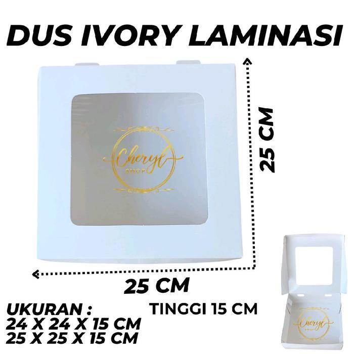 (10 PCS) DOS / DUS IVORY LAMINASI TINGGI 15CM, UKURAN 24 & 25 CM / DUS KUE / BOX KUE / BOX CAKE /