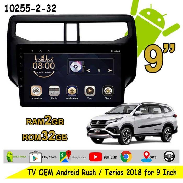 TV Mobil Rush Terios 2018 Android Headunit Android OEM Toyota Rush - 2GB + 32GB
