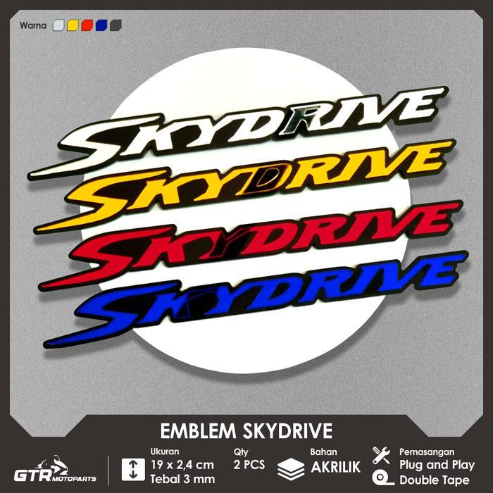 [COD] GTR EMBLEM SKYDRIVE 2 PCS LOGO 3D TIMBUL AKSESORIS MOTOR SUZUKI SKYDRIVE