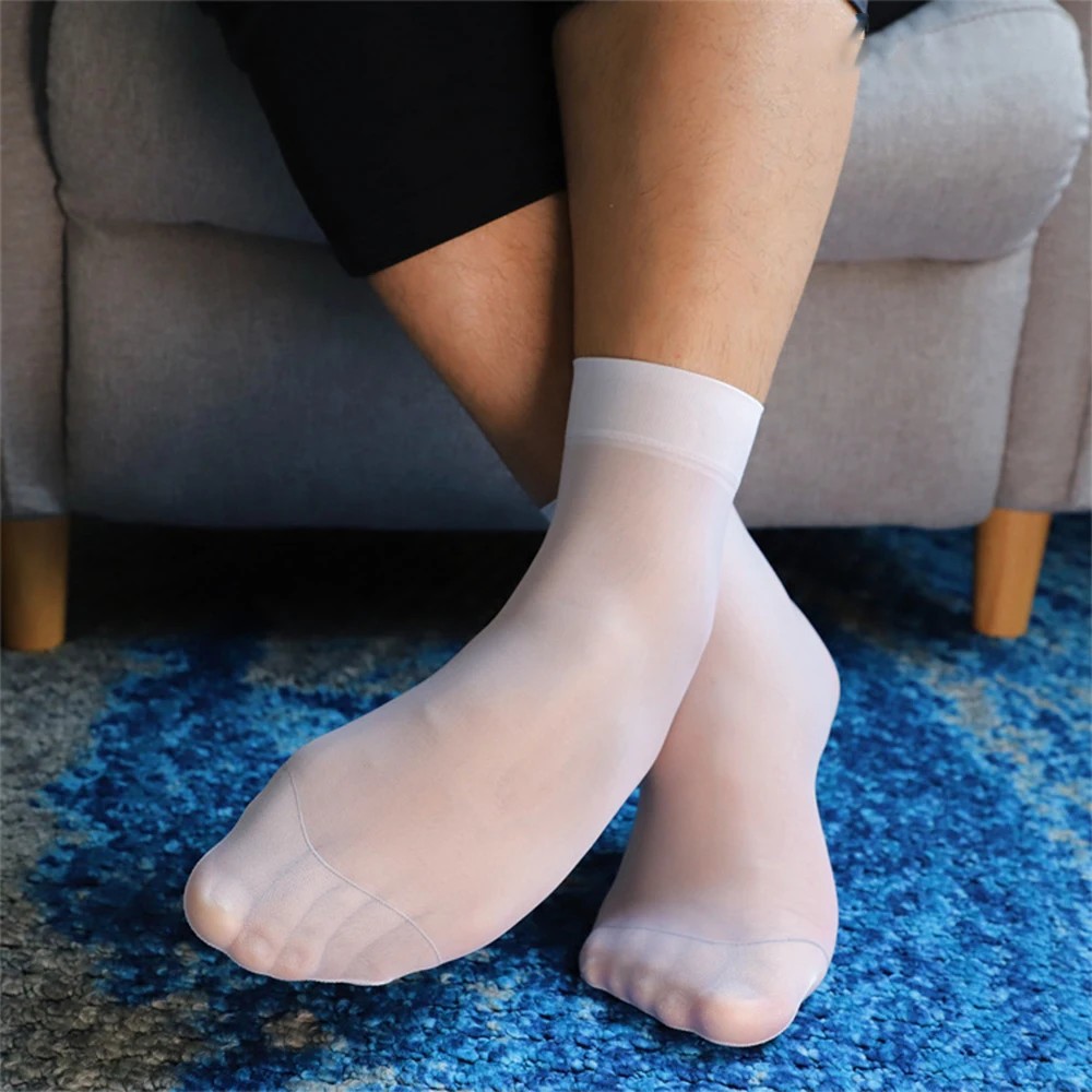 Male Socks Stockings Straight Thin Breathable Ultra-thin Stockings Business Dress Stockings Elastic