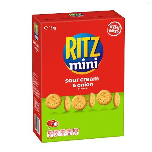 Ritz Sharepack Mini Crackers Sour Cream + Onion 155g