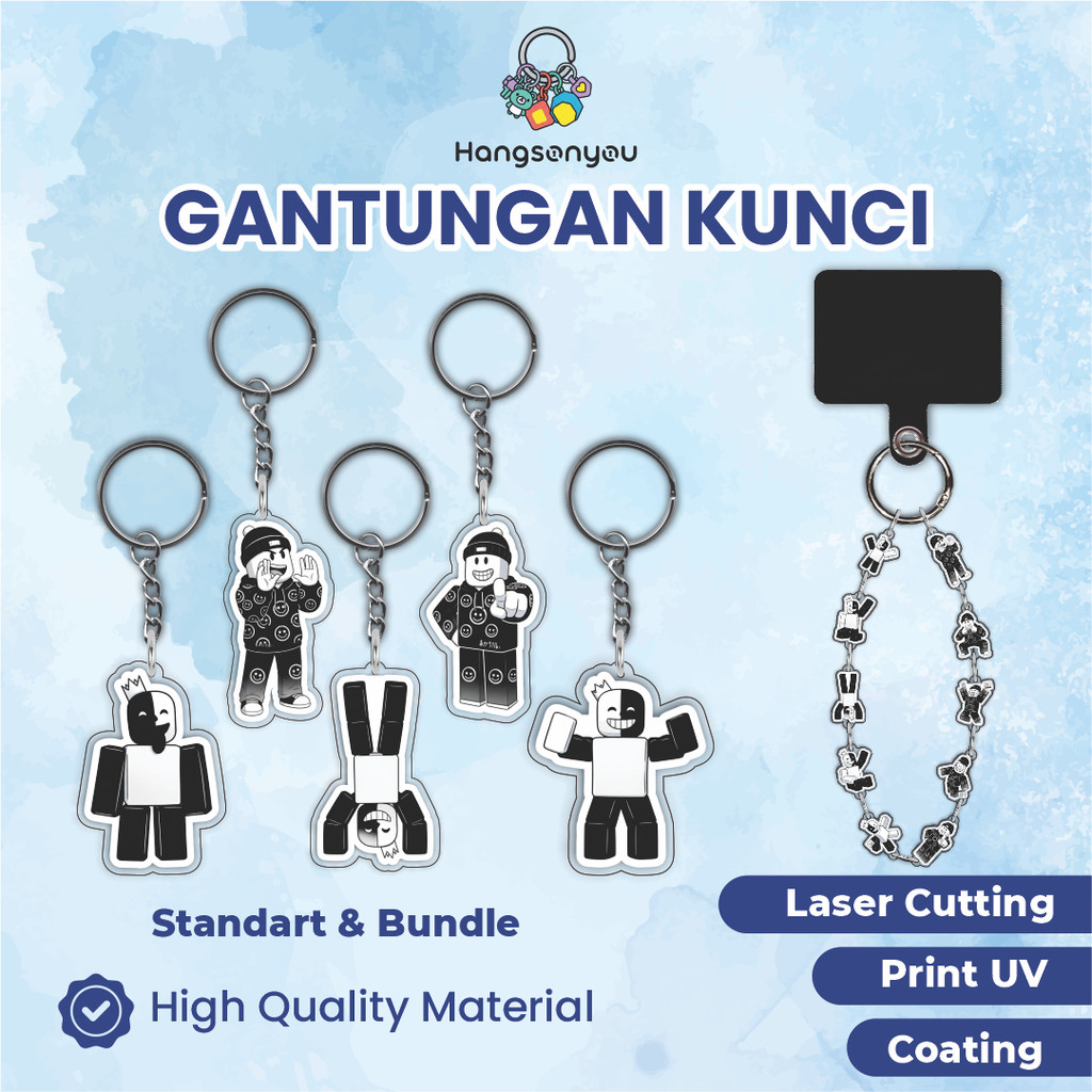 Ganci / Gantungan Kunci Akrilik ROBLOX FORSAKEN NOLI YAAI & 007N7 IDIOT Ganci Akrilik Acrylic Keycha