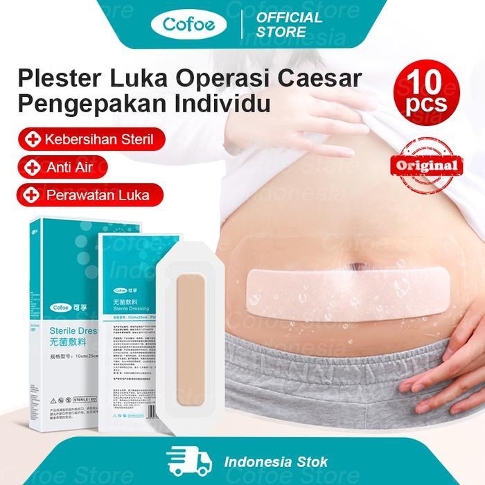 Sedia COD Cofoe 10pcs Plester Pasca Operasi Caesar Anti Air Perban Luka Sc Anti Air Waterproof