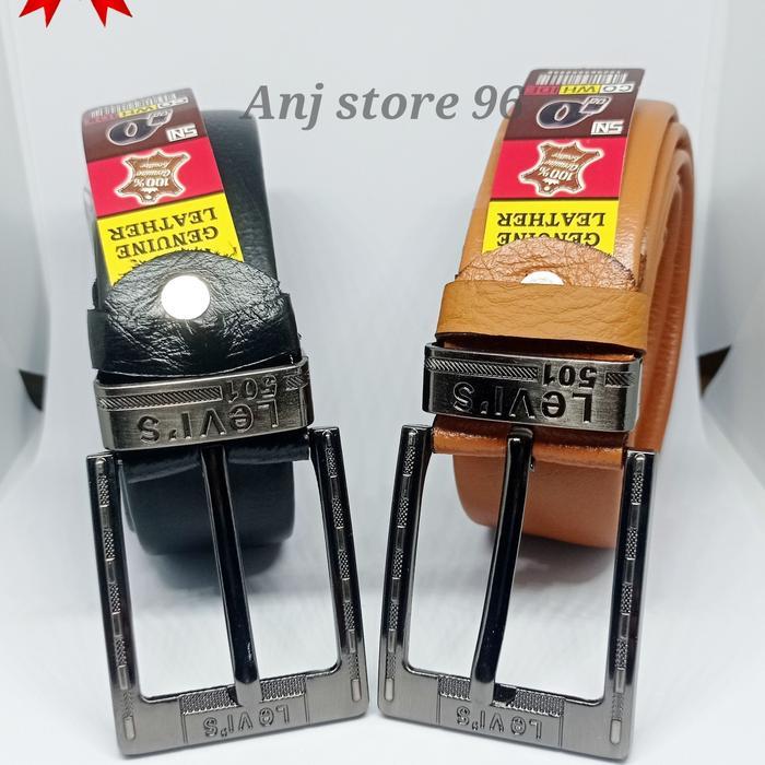 Ikat pinggang kulit resleting gesper seleting kulit asli sabuk kulit