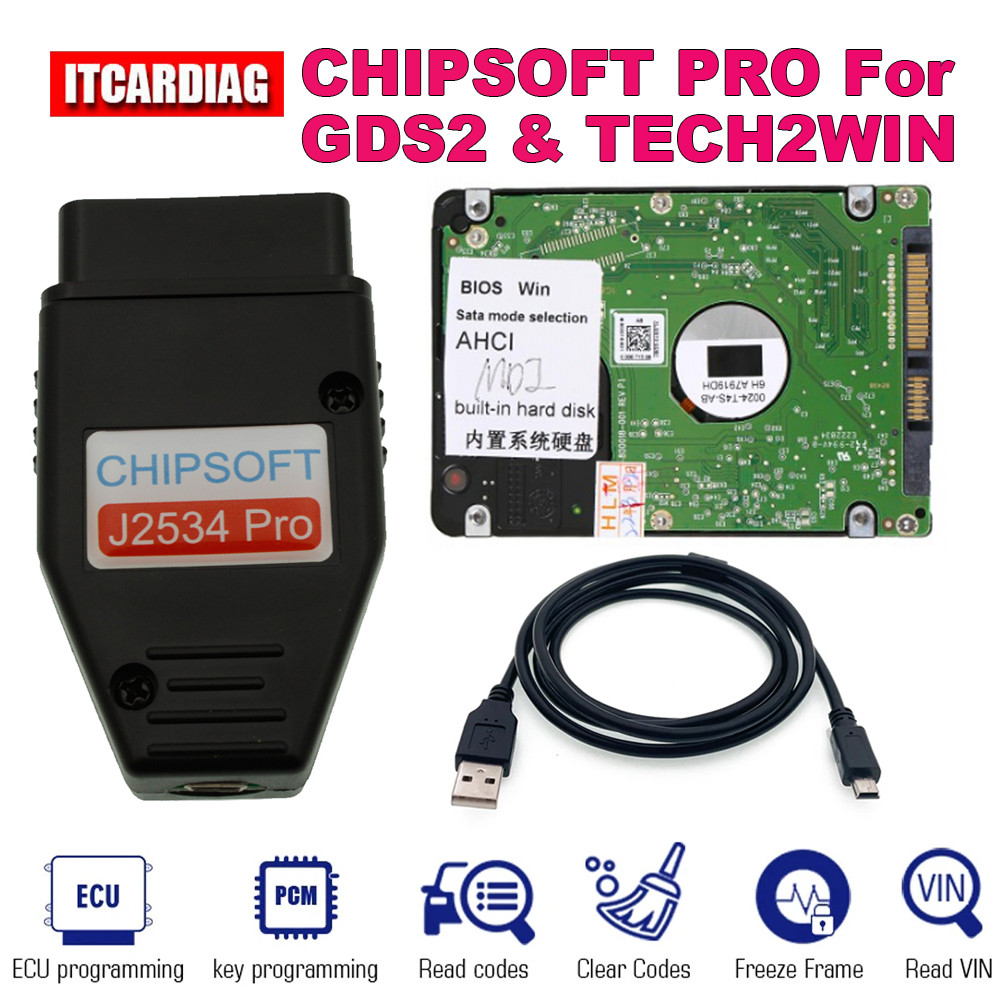 PROMO   Chipsoft J2534 Pro VCI for GM/OPEL GDS2 Diagnostic Tool for GM GDS2 Scanner Add HDD GDS2 V20