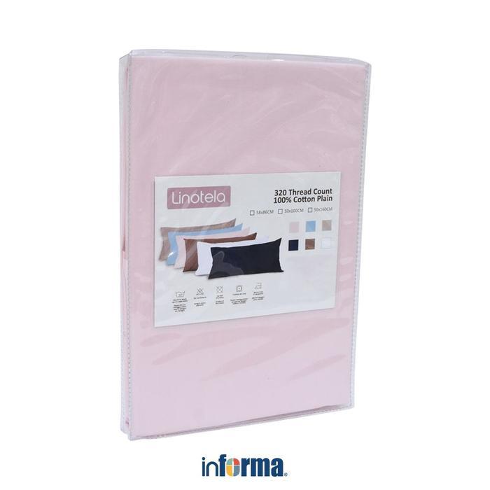 Informa Linotela 58X86 cm Sarung Bantal - Pink Bantal Kepala Pelindung Sarung Guling Bantal Tidur