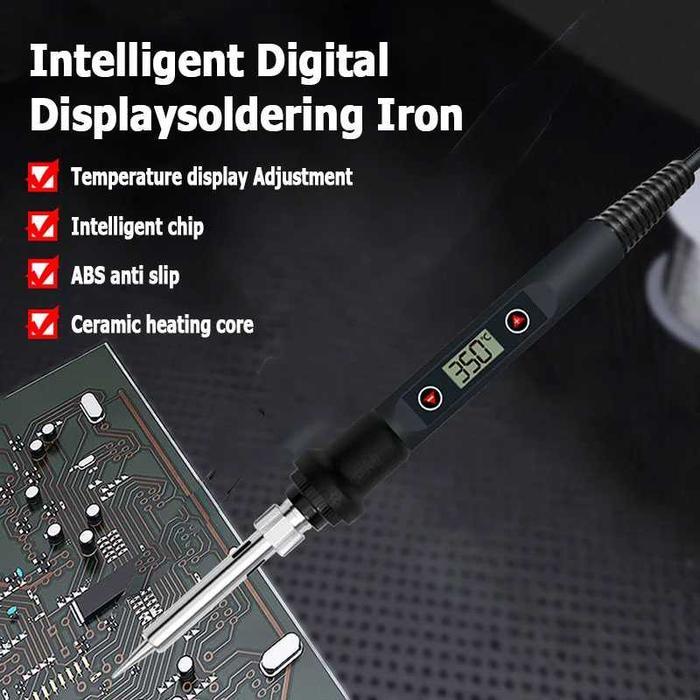 Paket Solder Set Lengkap Electronics Soldering Iron Kit DIYE 80W Digital LCD Solder Gun with
