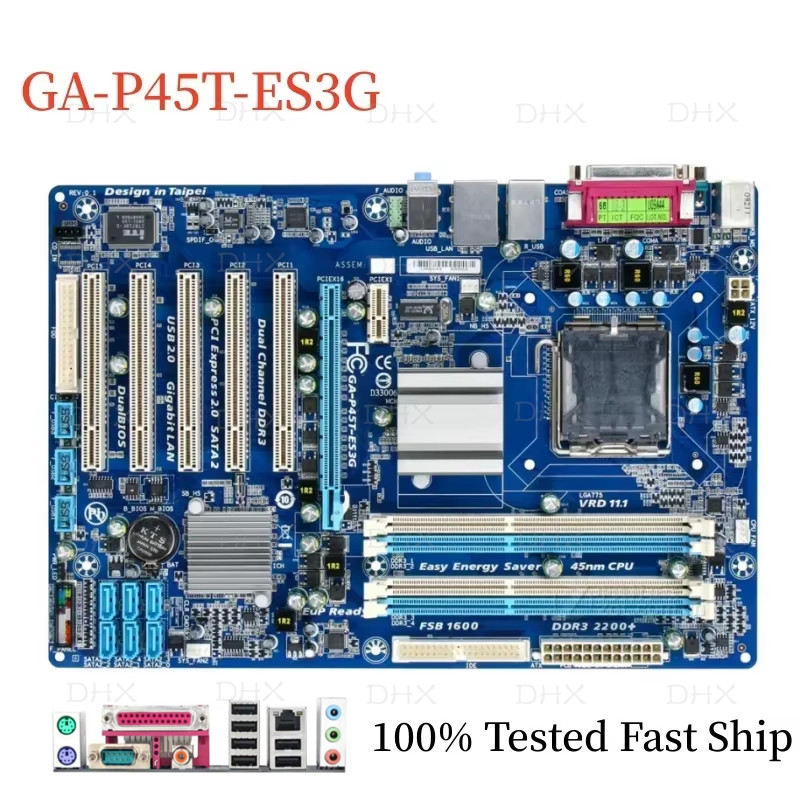 P45 For Gigabyte GA-P45T-ES3G Motherboard LGA 775 DDR3 ATX Mainboard 100% Tested Fast Ship