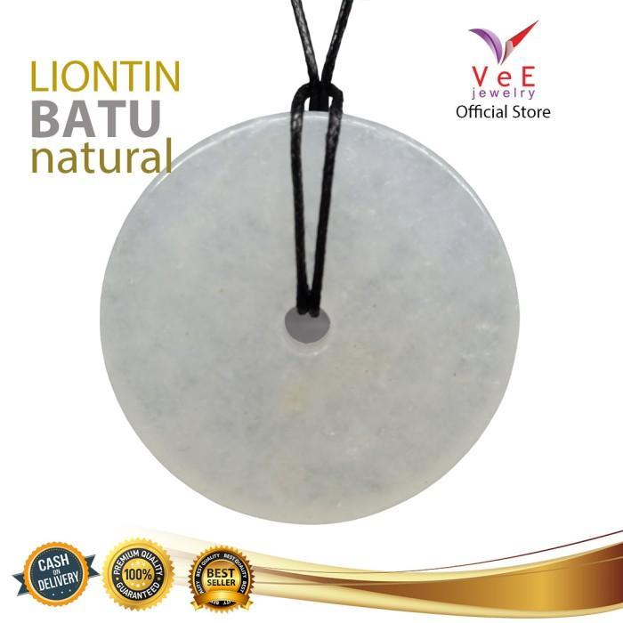 JUAL Kalung Liontin Batu Giok Asli Cina Donat Jumbo Putih - VeE Liontin