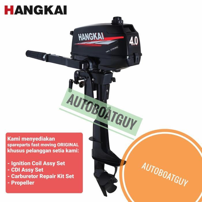 Mesin Tempel HANGKAI 4 PK / HP 2 Tak untuk Kapal / Perahu ( 2 Stroke Boat Outboard Motor )