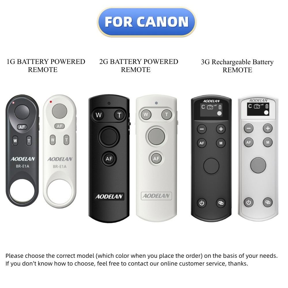 AODELAN BR-E1A Wireless Bluetooth Remote Control Shutter Release for Canon EOS R100 R5II R3 RP 850D
