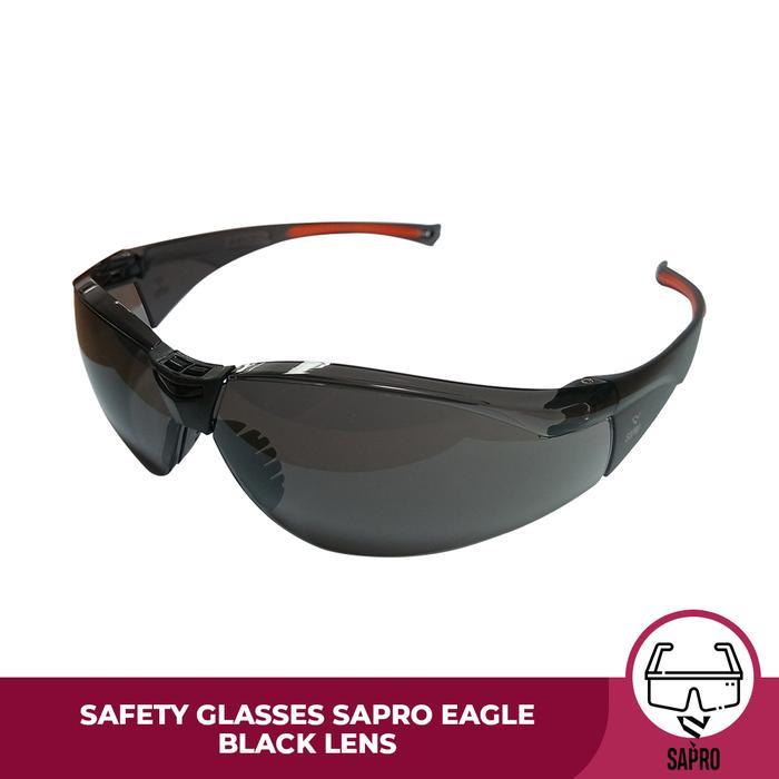 Terbaru Kacamata Safety Hitam Sapro Eagle Safety Glasses Black Lens