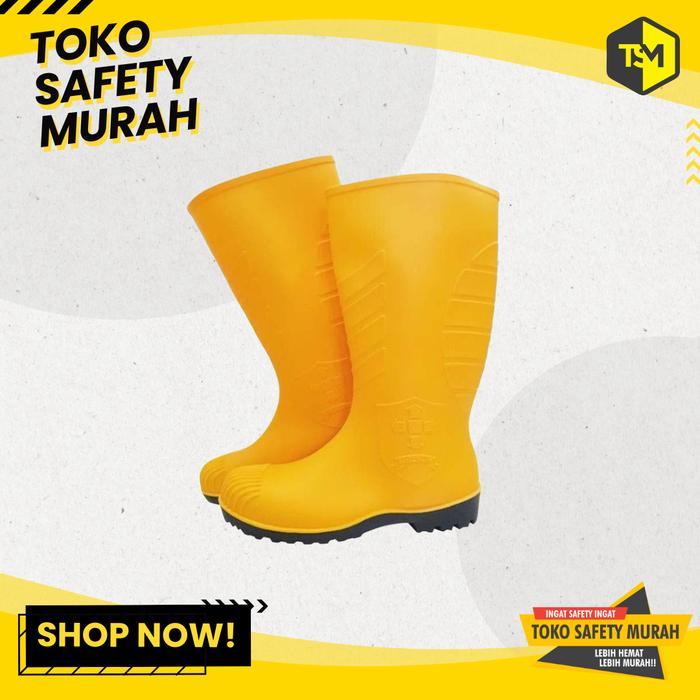 Eiger - Sepatu Safety Boot Strength Kuning Pvc Proyek Safety Steel Toe Cap