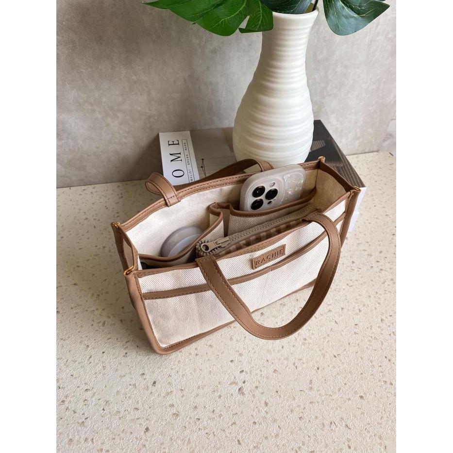 Bag Organizer - Michi Inner Pouch Leather In Brown #Gratisongkir