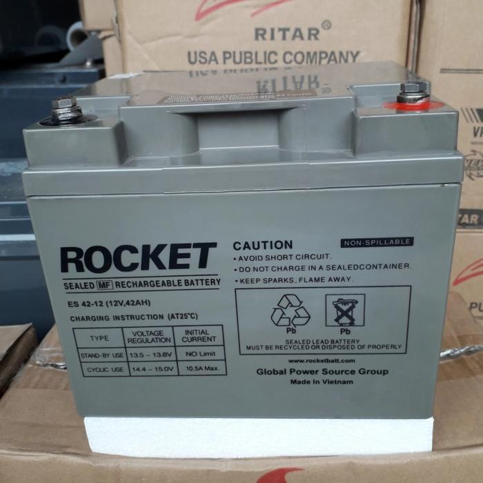 Terbaru Battery Vrla Rocket 12Volt 42Ah