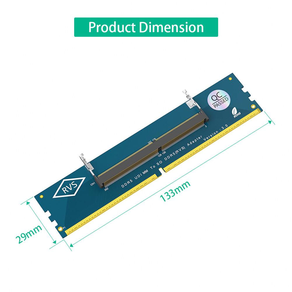 Laptop SO DDR5 RAM To Desktop DDR5 U-DIMM Adapter DDR5 SO-DIMM Gaming Laptop RAM Memory Module DDR5