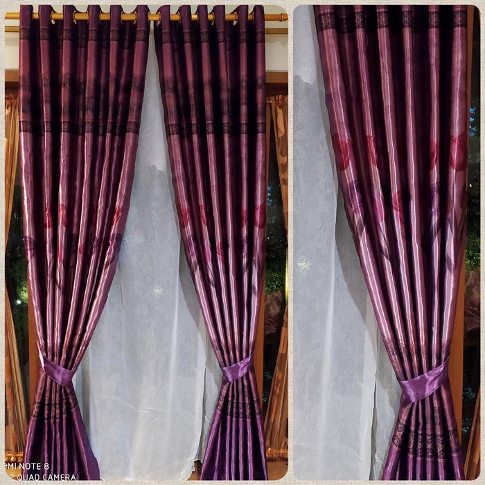 Tirai Gordyn Gorden Blackout Printing Motif Bunga Tulip