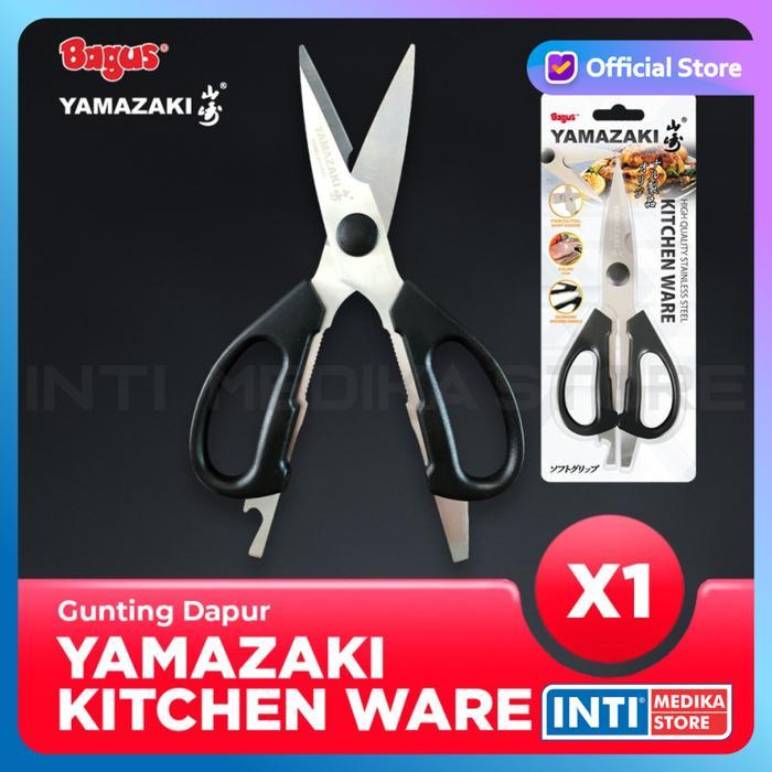 BAGUS - Gunting Dapur MULTIFUNGSI Anti Karat + PEMBUKA Tutup Botol YAMAZAKI Kitchen Ware Stainless