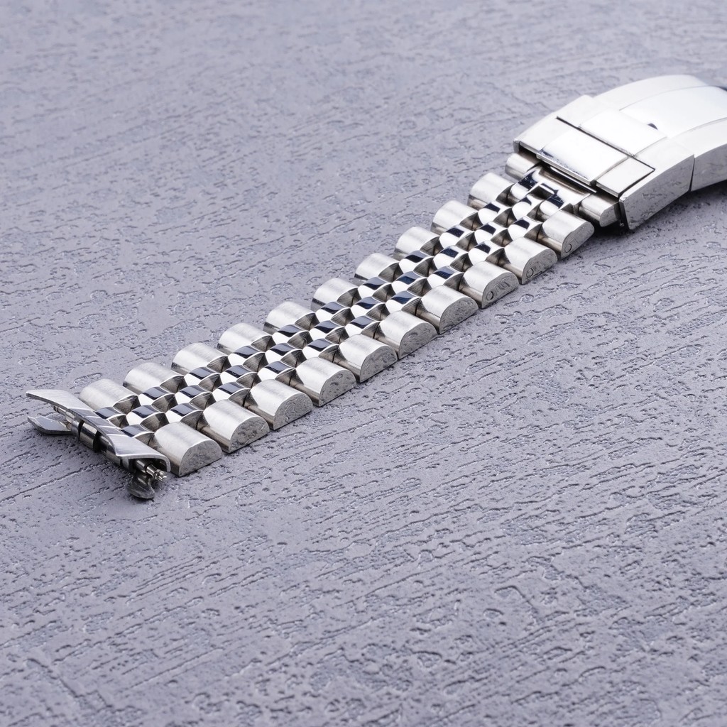 19mm Sliver Hollow Curved End Solid Screw Links Watch Band Jubilee strap For Seiko 5 SNXS73K1 SNXS75