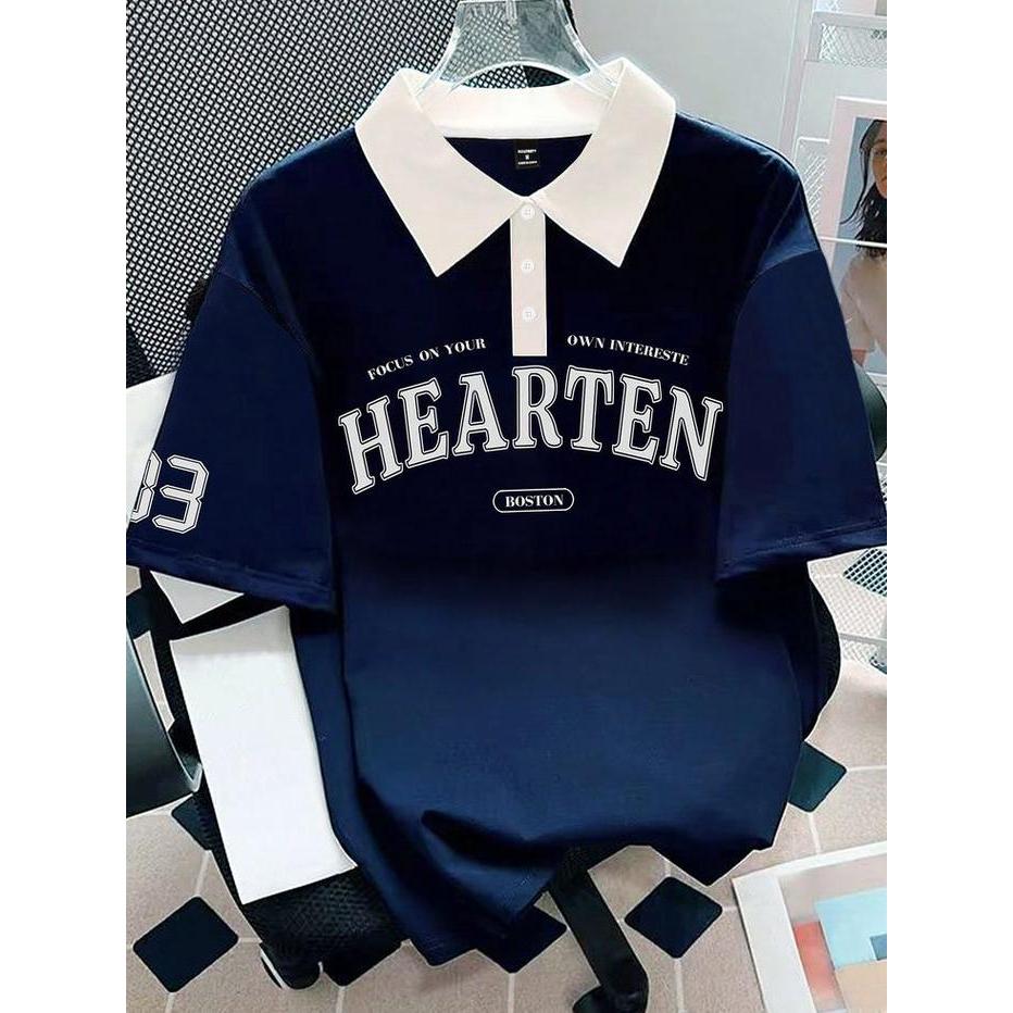 KAOS KERAH "HEARTEN" Polo Shirt Jumbo S-6XL Kaos Kerah Premium