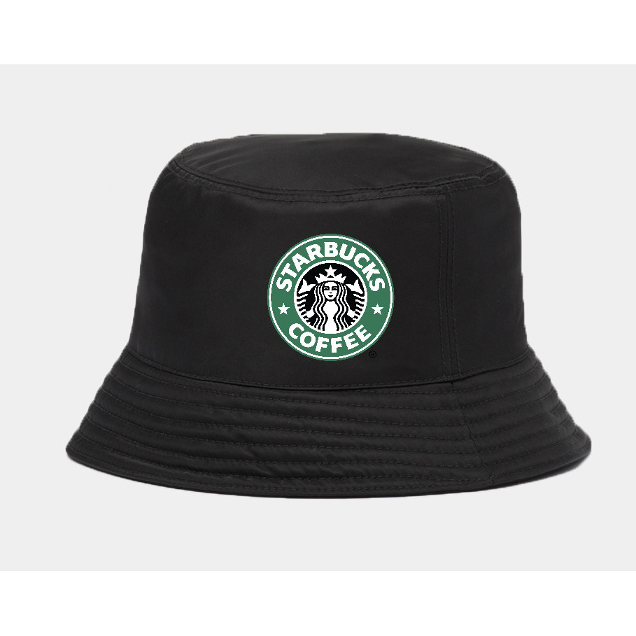Topi bucket Starbucks logo